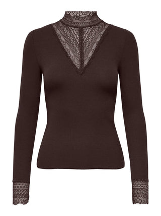 ONLY TILDE MAGLIONE CON COLLO ALTO MERLETTATO 15207788 CLT