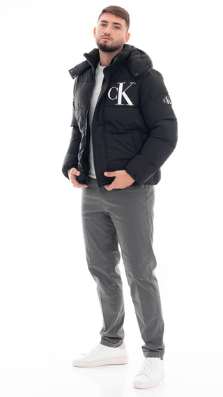 CALVIN KLEIN JEANS HOODED JACKET CK LOGO MEN J326104 BEH