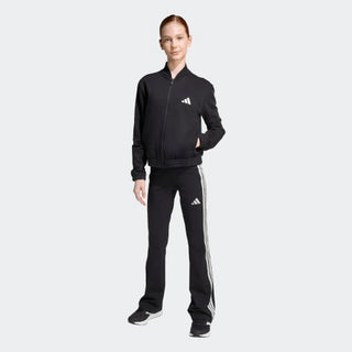 ADIDAS TUTA COMPLETA FELPA ZIP + PANTALONE A ZAMPA CON LOGO ADIDAS JR JL7474