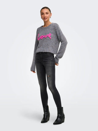 ONLY MAGLIONE SMILLA CON SCRITTA LOVE A GIROCOLLO 15375416 DGK