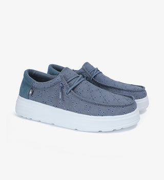 PITAS LOTTO SCARPA IN TELA CON RICAMO LOTTO AZUL