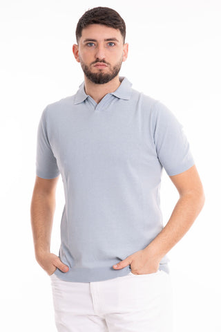 MARKUP SHORT SLEEVE DERBY POLO SHIRT IN DYED LINEN MK690016 CLE