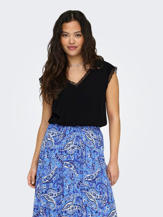 ONLY WOMEN'S T-SHIRT JASMINA V-NECK 15252241 BLK