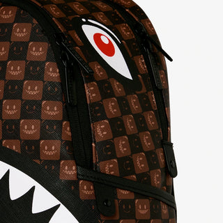 SPRAYGROUND SHARKS IN PARIS WTF BUBBLE BROWN CHECK SAVAGE ZAINO B9305