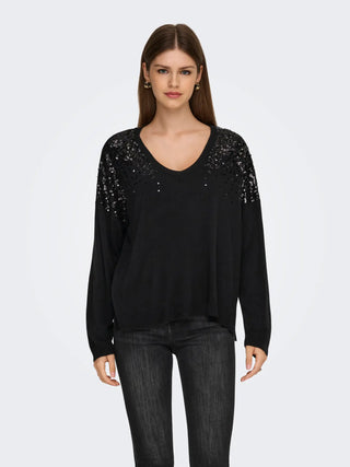 ONLY TARRY MAGLIONE CON GLITTER 15359241 BLK