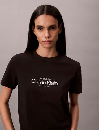 CALVIN KLEIN JEANS T-SHIRT CLASSIC NYC LOGO TEE CK DONNA LV047F810G UB1