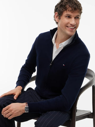 TOMMY HILFIGER PIMA ORG MAGLIONE CON ZIP MW28050 DW5