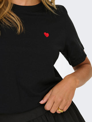 JACQUELINE DE YONG T-SHIRT JDY PISA CON CUORE 15298612 BLK