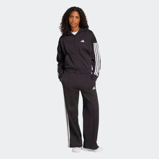 ADIDAS TUTA ADIDAS FELPA ZIP E CAPPUCCIO  + PANTALONE A ZAMPA CON LOGO DONNA JF3388