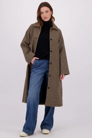 JACQUELINE DE YONG NETTIE CAPPOTTO IN PANNO LUNGO CON CHECK 15357594 IDC