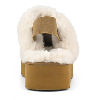 COLORS OF CALIFORNIA W PLATFORM SLIPPER IN SUEDE CON CHIUSURA A CINTURINO DONNA YWPLA07 TAN