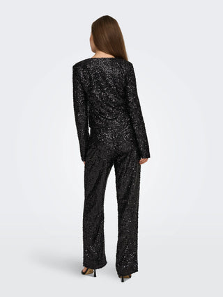 JACQUELINE DE YONG TINA GIACCA CON PAILLETES DONNA 15360020 BLK