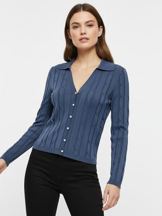 ONLY MEDDI MAGLIONE CON BOTTONI IN PERLA DONNA 15352102 VIG