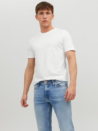 JACK&JONES T-SHIRT BASIC IN COTONE ORGANICO 12156101 WHT