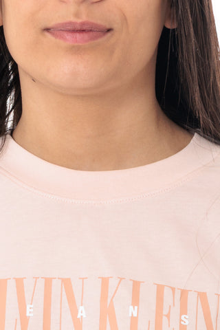 CALVIN KLEIN JEANS VARSITY T-SHIRT WITH CK LOGO WOMEN J225578 TGE