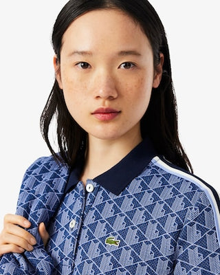 LACOSTE POLO DONNA LACOSTE SLIM FIT IN JACQUARD CON MONOGRAMMA DF3364 AIT
