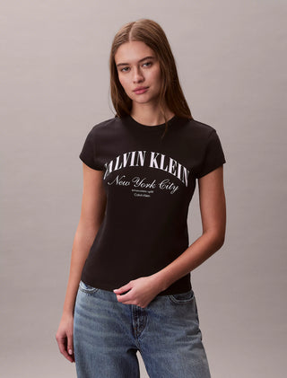 CALVIN KLEIN JEANS T-SHIRT GRAPHIC CON LOGO GRANDE CK DONNA LV047F815G UB1