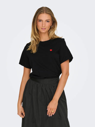JACQUELINE DE YONG T-SHIRT JDY PISA CON CUORE 15298612 BLK