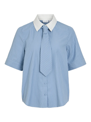 VILA VILA LINNA CAMICIA A RIGHE MANICA 2/4 CON CRAVATTA 14122816 NTB