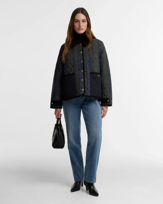 BARBOUR AINSDALE CHECKED GIACCA TRAPUNTATA DONNA LQU1932 TN11