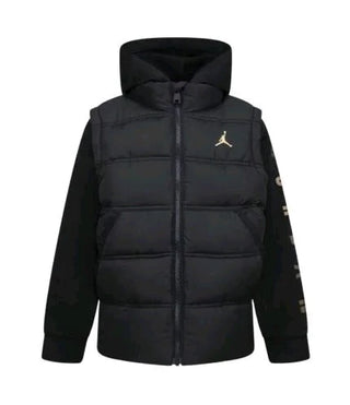 NIKE JORDAN PADDED DOWN JACKET SLEEVES AND HOOD FLEECE JR 95D191 K5X