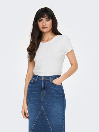 ONLY T-SHIRT CARLOTTA SHORT SLEEVES TOP WOMEN 15256154 WHT