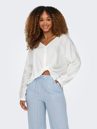 ONLY CAMICIA MASCHA LONG SLEEVE SHORT KNOT DONNA 15252779 CLD