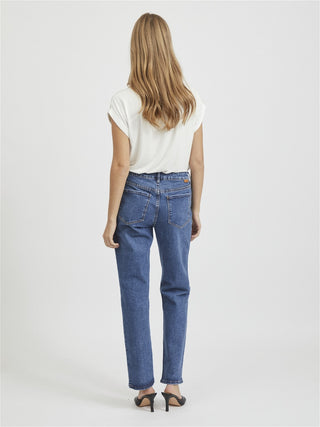 VILA T-SHIRT ELLETE SHORT SLEEVES SATIN DONNA 14059563 SNW