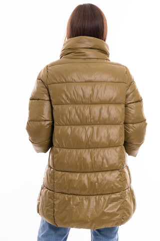 MARKUP W MIDI NYLON DOWN JACKET WITH 3/4 SLEEVES MW24003