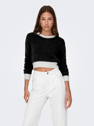 ONLY W DOWN PULLOVER LONG SLEEVES CROP CONTRAST 15270559