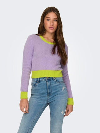ONLY W DOWN PULLOVER LONG SLEEVES CROP CONTRAST 15270559