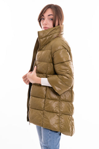 MARKUP W MIDI NYLON DOWN JACKET WITH 3/4 SLEEVES MW24003
