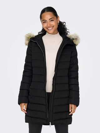 ONLY W ELLAN QUILT HOOD FUR COAT LIFE 15300255