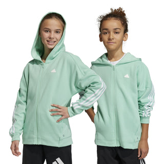 ADIDAS FUTURE ICONS 3 STRIPES FULL ZIP HOODIE JR HR6319