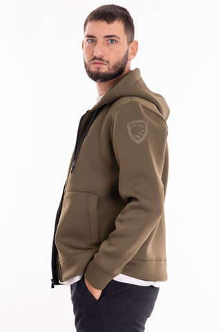 BLAUER M OPEN SWEATSHIRT WITH HOOD BLUEF02112 004745 659