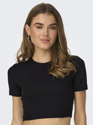 ONLY T-SHIRT RENE SHORT SLEEVES OPER BACK HEART TOP WOMEN 15315362 BLK