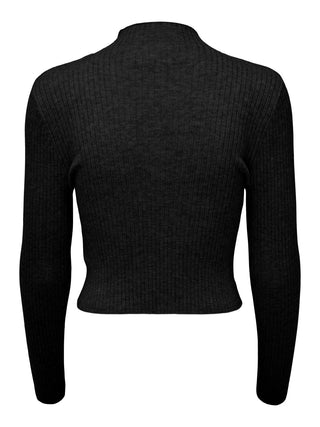 ONLY W TOP CREW NECK SINA RIB LONG SLEEVE CROPPED PU 15271540