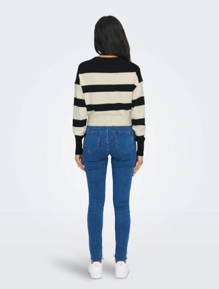 ONLY W PULLOVER IBI LONG SLEEVES SHORT STRIPE O-NECK 15294130