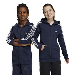 ADIDAS 3STRIPES FULL ZIP HOODIE JR IC0600