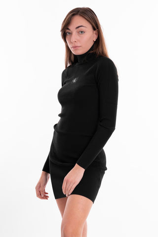 CALVIN KLEIN JEANS W BADGE ROLL NECK SWEATER DRESS J221690