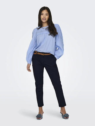JACQUELINE DE YONG WOMEN'S CHICAGO MW BELTED CHINO PANTS 15311897 BLK