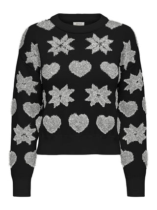 ONLY W SWEATER XMAS LOVE LS LOOSE O-NECK KNT 15304607