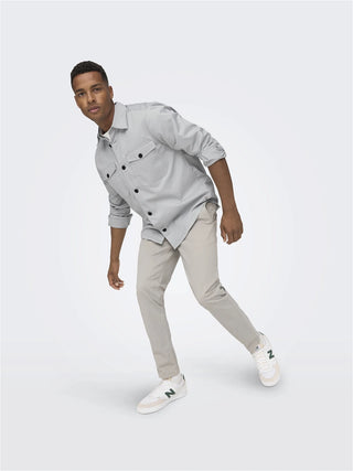 ONLY&SONS CAMICIA MILO OVER MERCERIZED TWILL LONG SLEEVES UOMO 22024696 MNS