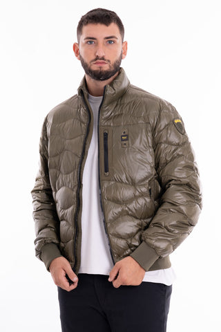 BLAUER M SHORT JACKET PADDED WITH DOWN INTERNAL OLIVE GREEN COLOR BLUC03004 006355 659