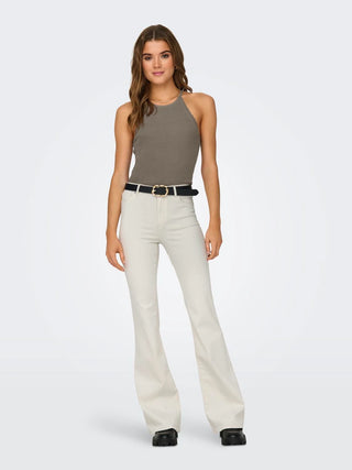 ONLY TOP GEMMA SL SCALLOP HLTNECK DONNA 15317710 WLT