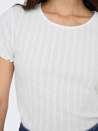 ONLY T-SHIRT CARLOTTA SHORT SLEEVES TOP WOMEN 15256154 WHT