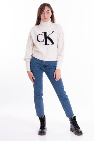 CALVIN KLEIN JEANS W BLOWN UP CK LOOSE SWEATER J221960