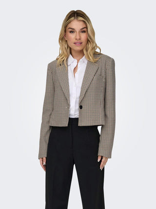 ONLY W GIACCA ADISON LONG SLEEVES CROP CHECK BLAZER 15303327