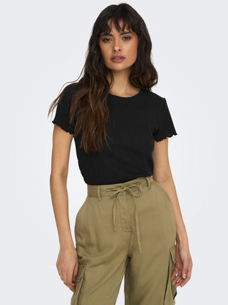 ONLY T-SHIRT CARLOTTA SHORT SLEEVES TOP WOMEN 15256154 BLK