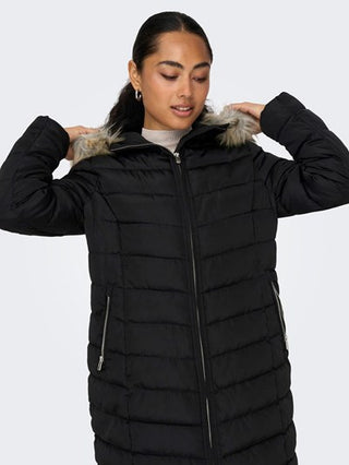 ONLY W ELLAN QUILT HOOD FUR COAT LIFE 15300255